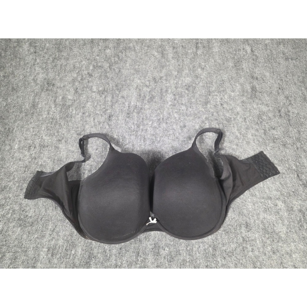 Cacique Womens 42H Bra Black Full Coverage Underwire Lightly Lined T-Shirt